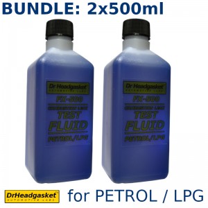 Test Fluid  FX-500 PETROL/LPG 2x500ml  for Combustion Leak Testers / Detectors / Head Gasket Testers / Block Sniff Testers 